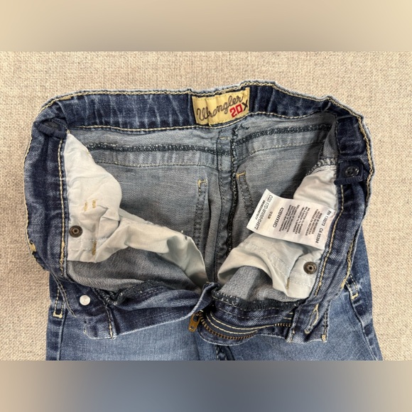 Wrangler 20X Jeans Boys Size 12 Slim Adjustable Waist Straight Leg Dk Denim 0076 - Picture 6 of 10
